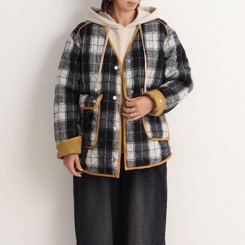 オンアンドオン
le colis フェイクウールチェックキルト薄中綿ジャケット
