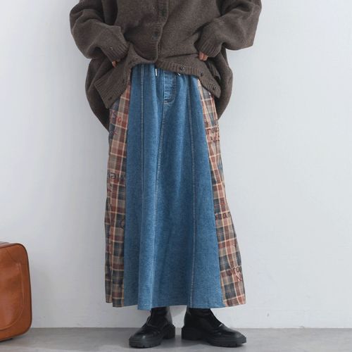 ミーム
iriey デニムXチェック切替スカート