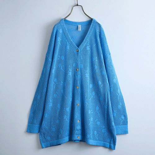 ドライブ
Emago 花編みジャカードチュニックカーディガン