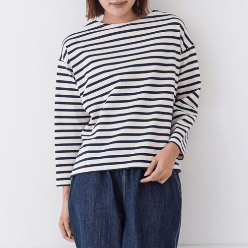 ピープル
kermu コットン天竺前後着用ワイドボーダーTシャツ