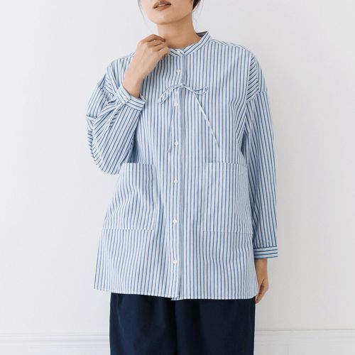 ピープル
Kermu コットンポムリンワッシャー前ストリングオーバーシャツ