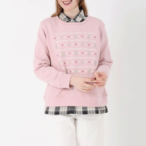 ジジョン
T’BIS STUDIO 長袖裏毛猫プリントクルーネックトレーナー