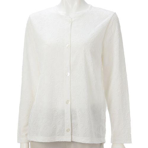 愛装
エンボス花柄カーディガン