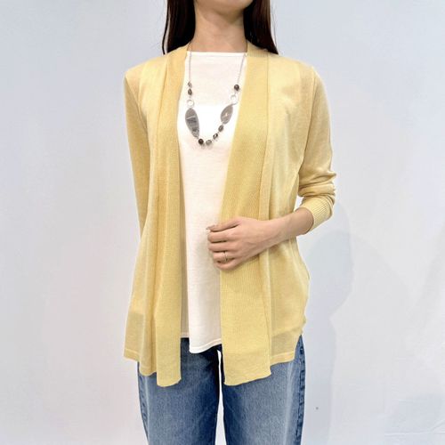 愛装
シルク混後ろギャザートッパーカーディガン