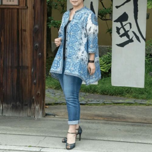 山本仁商店
シルクロード スタンド裾ヘム脇下り七分袖ブラウス カシミール