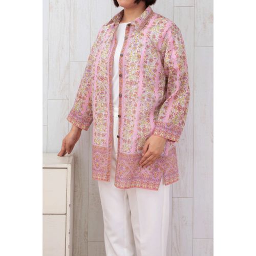 山本仁商店
シルクロード シャツ襟八分袖チュニックブラウス ブルサ