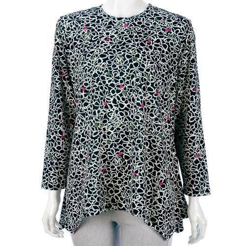 愛装
花柄ちりめん風Aラインチュニック