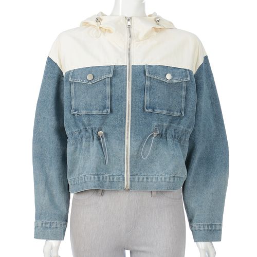 チャーミング
異素材切替デニムブルゾン