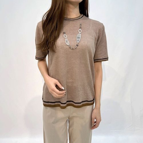 三和ジャパン
麻100％3配色丸首プルオーバー