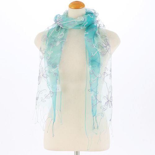 インディラ
インド製 シルク刺繍グラデーションストール