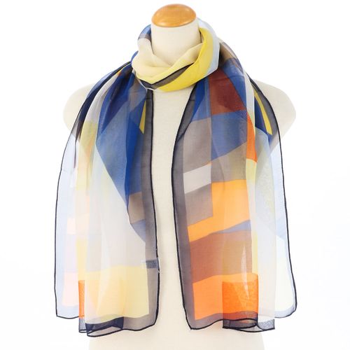 サード　コレクション
幾何柄シフォンプリントストール