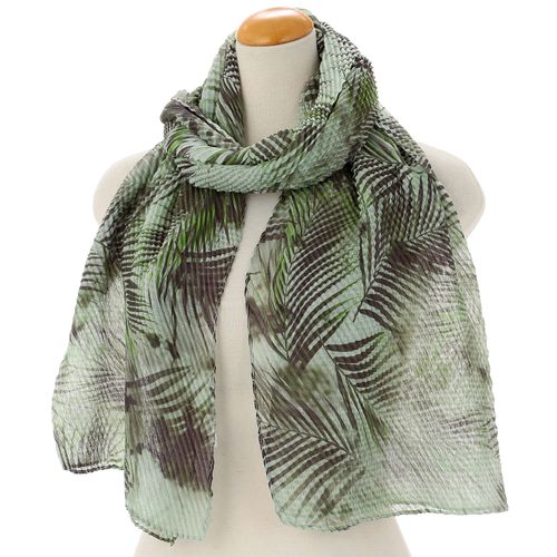 サード　コレクション
リーフ柄プリーツストール