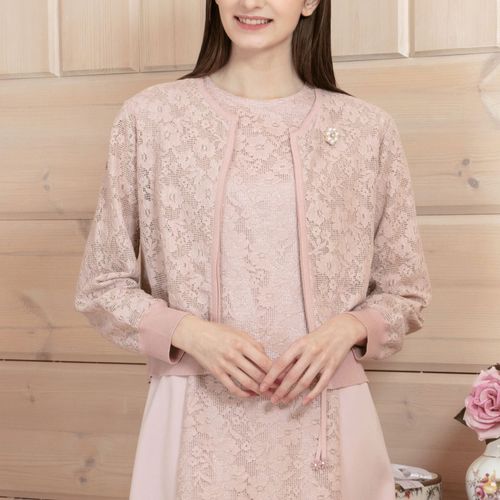 ジェイシーインターナショナル
Super Beauty レース編みジップアップニットカーディガン