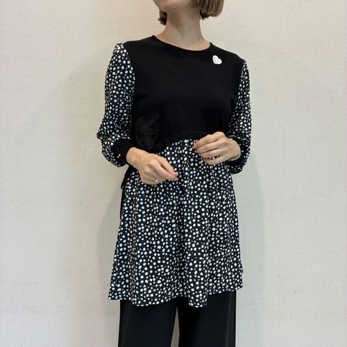ジェイシーインターナショナル
Super Beauty 水玉柄異素材ドッキングチュニック
