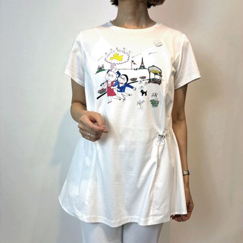 ジェイシーインターナショナル
Super Beauty ラビットイラスト ドローストリングギャザーデザインロングTシャツ