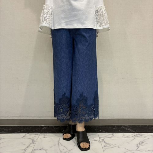 ジェイシーインターナショナル
Super Beauty 裾レースデザインデニム風ストレッチパンツ