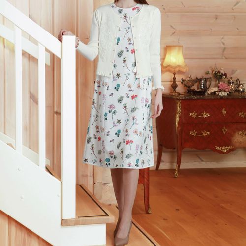 ジェイシーインターナショナル
Super Beauty マルチカラーフラワープリントフレンチスリーブワンピース