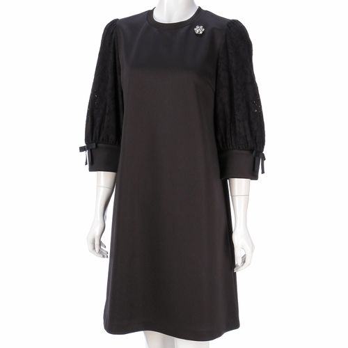 ジェイシーインターナショナル
Super Beauty 袖レース使いダンボールニット素材七分袖ワンピース