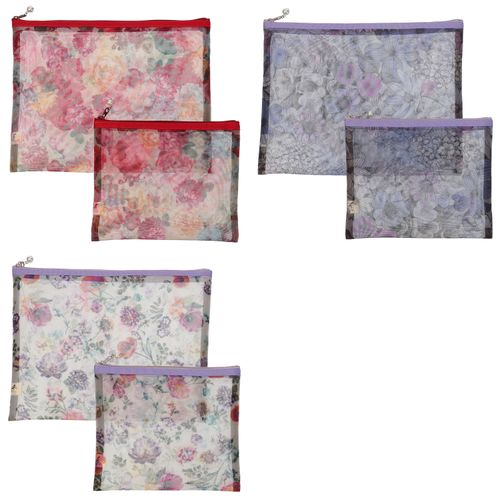 笹倉商店
花柄メッシュ天ファスナーフラットポーチ 2サイズセット