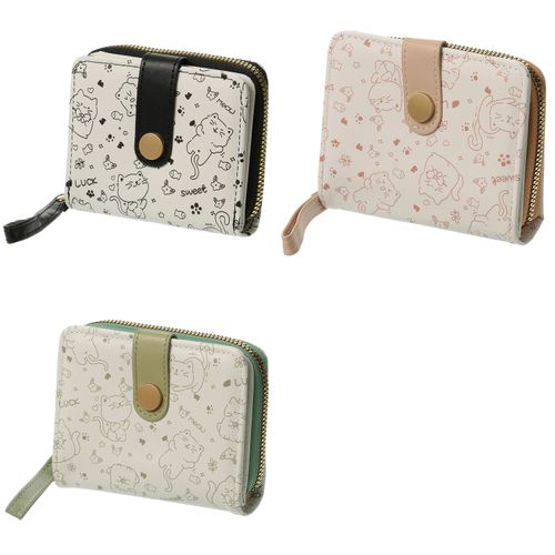 生駒クロス
猫プリントコンパクト財布
