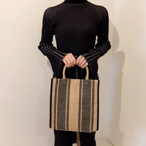 井野屋
ストライプ柄ジュート縦型トートバッグ