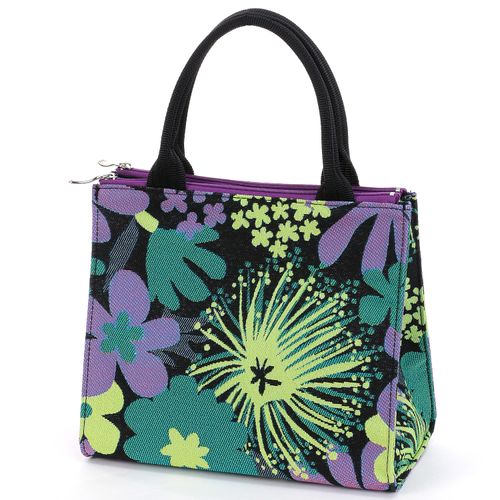 パン．クリエーション
ハロハロ カラフル花柄Wファスナー角型バッグ