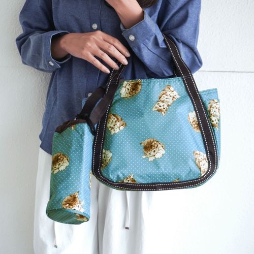 東邦撚糸
保冷ドット猫柄ボトル付きバッグ バルーン小