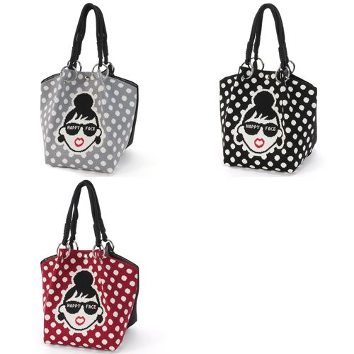 サード　コレクション
HAPPY FACE ミニニットバッグ ドット柄