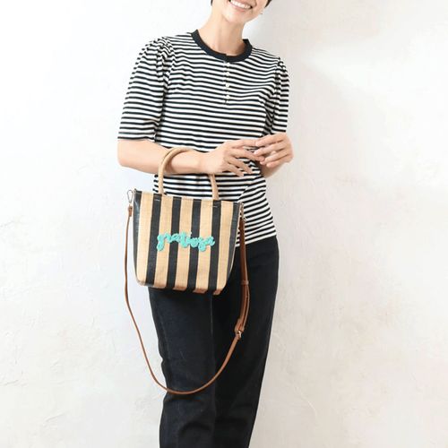 4550521103088







センバドー
雑材サガラ刺繍ストライプ2WAYバッグ