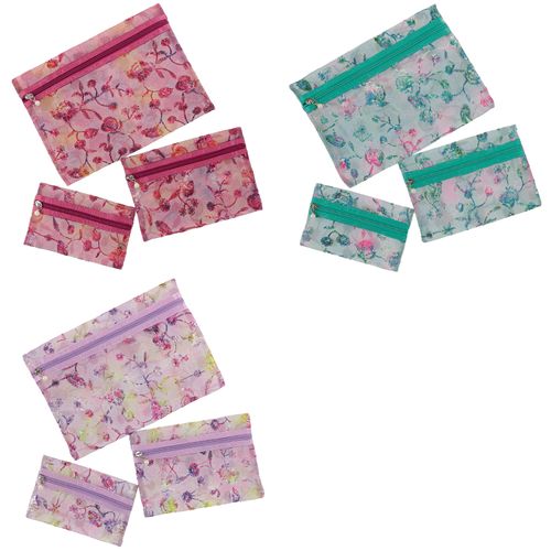 生駒クロス
メッシュフ ラワー刺繍ポーチ 3点セット