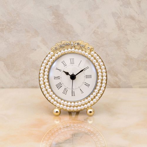 4538280122403



AK-C-2A-G



秋月貿易
Mariage マリアージュ テーブルクロック（パールリボン） ゴールド ラウンド