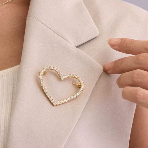 小川
日本製 ビジューオープンハートブローチ