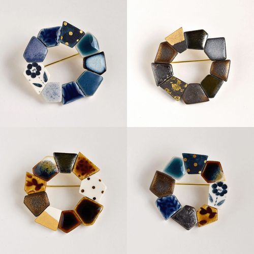 おりでちせ
ORIDE ChiSE（おりでちせ）陶製ブローチ サークル型