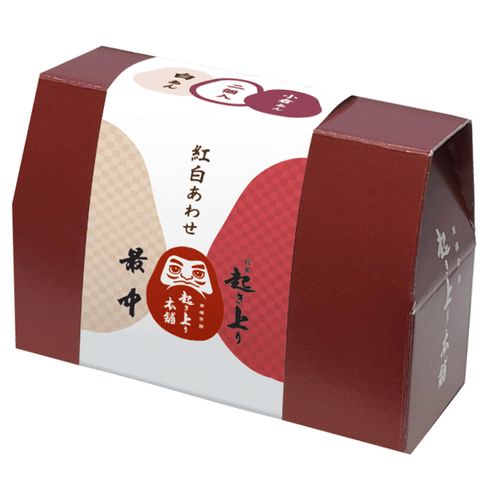 4573580632986



0



栄光堂ファクトリー
起き上り最中 紅白あわせ 2個入り （小倉あん1個・白あん1個）