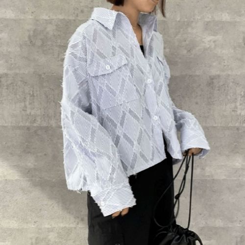 ケリーコーポレーション
Anna Kerry ストライプシャツブルゾン