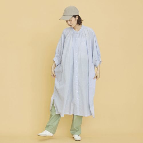 オーブ
オーブ m．n 先染めストライプボイルワイドワンピース