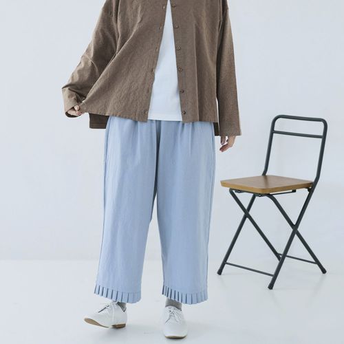 ノンノ
cloudnine ノンノ 先染め綿麻無地 裾タックフリル 9分丈パンツ