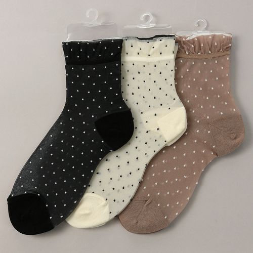 ガクヤ
やわらかナイロン シースルーソックス ドット柄