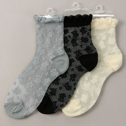 ガクヤ
やわらかナイロン シースルーソックス 花草柄柄