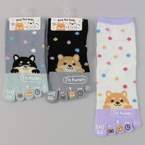 スタジオ・ポアック
5本指 ラバー付き 柴犬×ドット 靴下