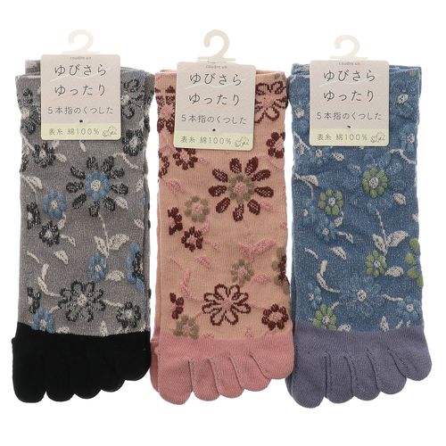 ウィックス
5本指 アンクル丈 表綿100％ ブーケレース