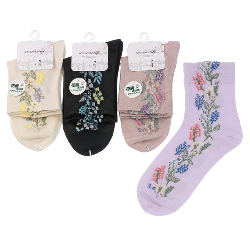 常峰ソックス
クルー丈 フロート花柄 靴下