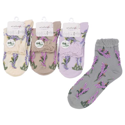 常峰ソックス
クルー丈 フロート花柄 靴下