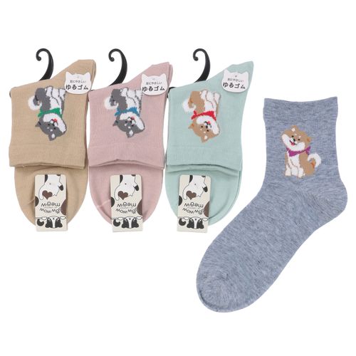 常峰ソックス
クルー丈 モール犬 靴下