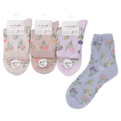 常峰ソックス
クルー丈 メッシュ 表糸綿100％ 靴下