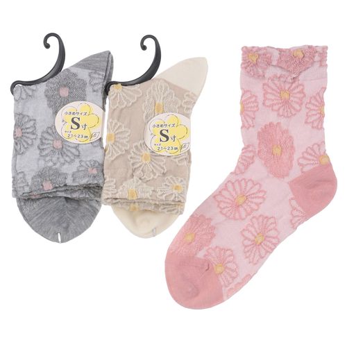 常峰ソックス
クルー丈 小寸（21－23cm） フロート花柄 靴下