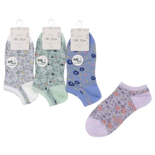 常峰ソックス
スニーカー丈 スパイラル小花柄 靴下