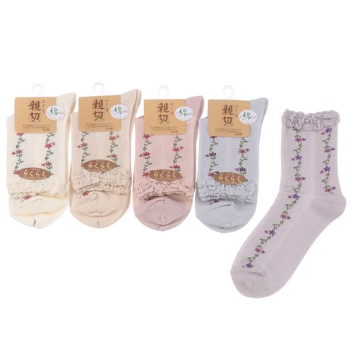 和田繊維
小さな親切 クルー丈 花柄 靴下