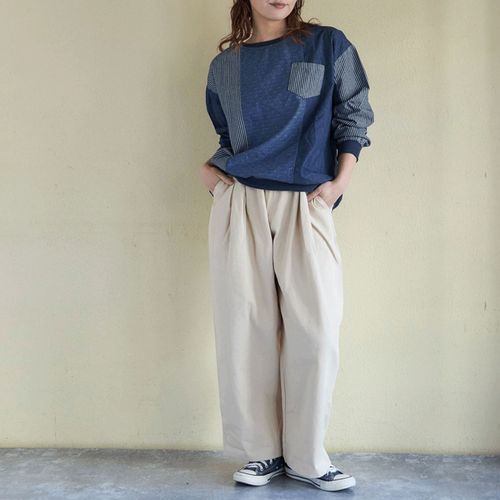 オーセンティック
CUBE SUGAR デニムクレイジー切替プルオーバーシャツ