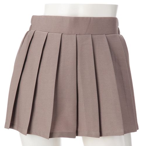 リブ
トリプルルンド無地プリーツミニスカート